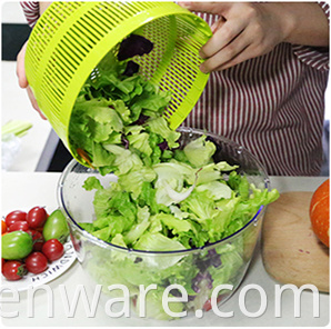 Lettuce Manual Membilas Kerurian Pengeringan Pantas Cepat Dengan 5L Kapasiti Besar Salad Spinner Sayuran Buah -buahan Pengering Hoz